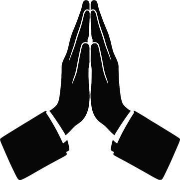 Black Hand Silhouette Formal Praying Namaste Gesture