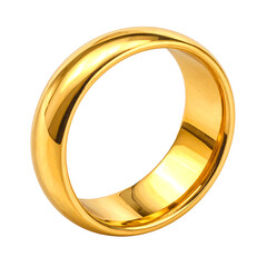Gold wedding rings on transparent background