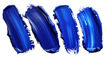 Abstract close-up of vibrant blue paintbrush strokes