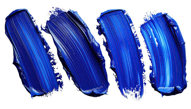 Abstract close-up of vibrant blue paintbrush strokes