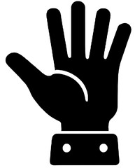 Robot Hand Palm Silhouette Icon