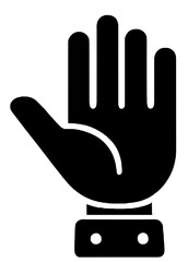 Obraz premium Robot Hand Stop Gesture Silhouette Icon