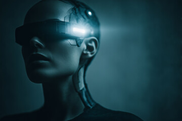 Futuristic Woman with Cybernetic Implants