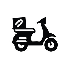 Silhouette icon of a food delivery scooter