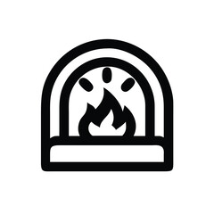 Oven with Fire Icon