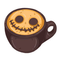 Spooky Jack-o'-Lantern Coffee Cup or Halloween Latte Art