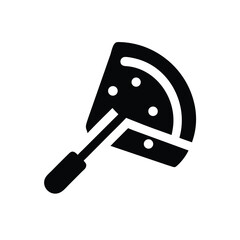 Pizza Peel with Slice Silhouette Icon