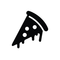 Silhouette icon of a dripping pizza slice