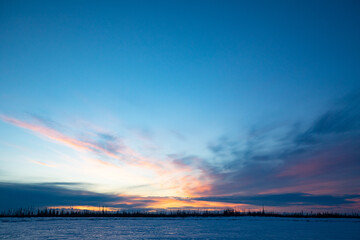 sunrise over the snow 