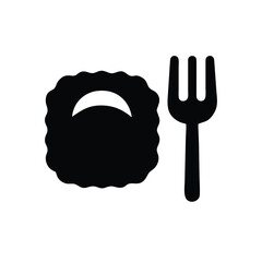 Ravioli and Fork Silhouette Design