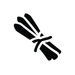 Bundle of tied cinnamon sticks silhouette icon