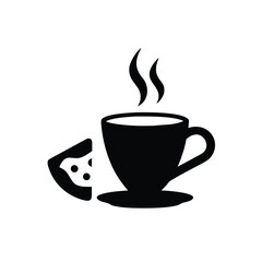 Coffee cup and pizza slice silhouette