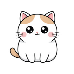 Cute cartoon kitten vector art