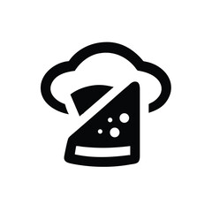 Chef's Hat with Pizza Slice Graphic Icon