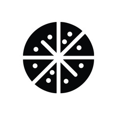 Abstract Pizza Icon Symbol with Eight Slices