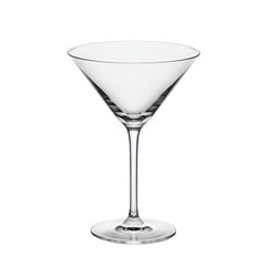 Empty clear martini glass isolated PNG with Transparent Background