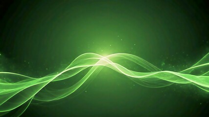 Abstract background symbolizing renewable earth energy with glowing green patterns and fluid motion. Generative AI.
