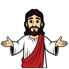 Jesus Christ cartoon illustration 