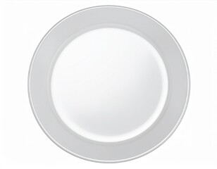 Clean White Round Plate Isolated on White Background Studio Shot