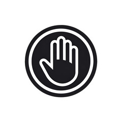 Obraz premium An illustration of an outstretched hand symbolizing stop, caution, and communication. This graphic is ideal for discussions on boundaries and respect.