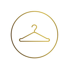 Stylish clothes hanger icon design representing fashion and organization. Ideal for presentations, blogs, or applications related to clothing or design.