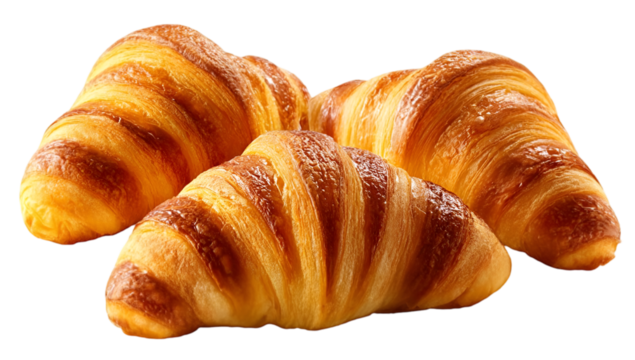 Deliciously flaky croissants freshly baked to golden perfection, ideal for breakfast or a delightful snack, showcasing tasty layers and buttery goodness.