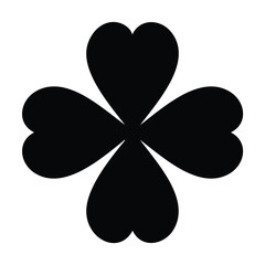 Black Four Leaf Clover Graphic Element luck symbol