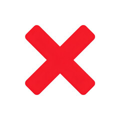 Fototapeta premium An eye-catching red cross symbol on a clean background, representing prohibition or rejection. Ideal for use in design projects to convey caution.