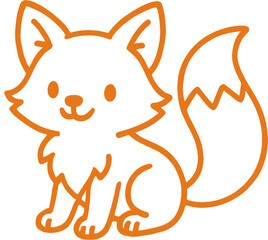 Cute Fox Cartoon Vector Illustration
