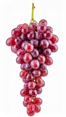 Fototapeta premium Close Up of a Bunch of Red Grapes on a White Background