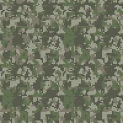 Camouflage pattern background seamless camo repeat print. Green brown black olive colors forest texture