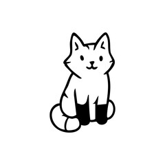Black and white cartoon red panda sitting