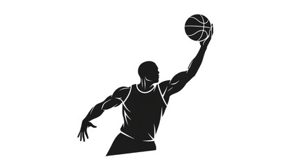 Fototapeta premium Basketball and Basketball Player Vector Silhouette Illustration Set AI EPS PNG