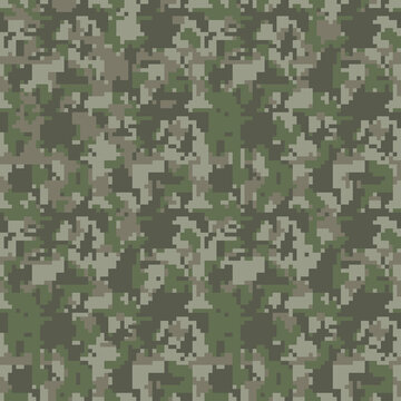 Camouflage pattern background seamless camo repeat print. Green brown black olive colors forest texture