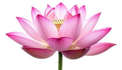 Fototapeta premium Close-up of a single, vibrant pink lotus flower