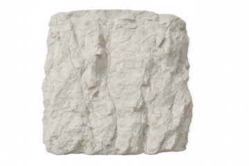 Close-up view of a textured white rock surface, isolated on a transparent background, offering versatile design possibilities