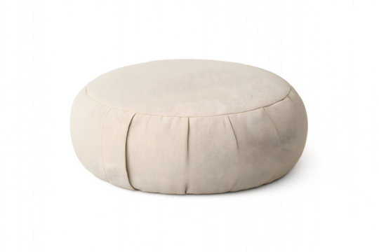 A neutral-toned meditation cushion designed for comfort and mindfulness practice, offering a simple yet calming design for meditative spaces