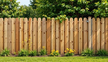 Naklejka premium a biodegradable fencing system crafted for rugged outdoor use, styled with handcrafted wooden texture, rendered on seamless white void.