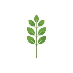 Fototapeta premium Green leaf branch with subtle texture plant icon