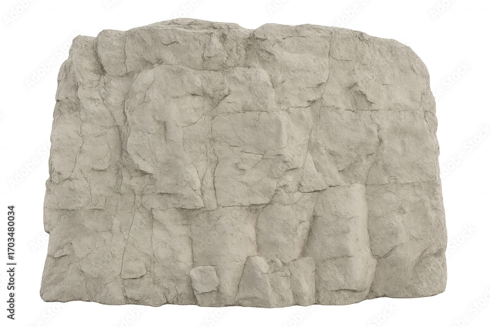 Poster cutout rock face with realistic textures, perfect for compositing and design projects involving natu