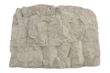 Cutout rock face with realistic textures, perfect for compositing and design projects involving natural elements