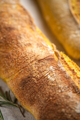 Rustic artisan bread with golden crust