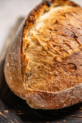Rustic artisan sourdough bread with golden crust