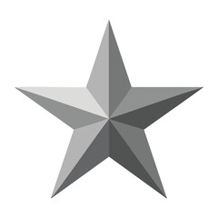 Silver Metallic Five Pointed Star chrome