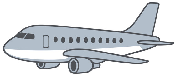 Passenger Airplane Illustration - Cartoon Jet Aircraft