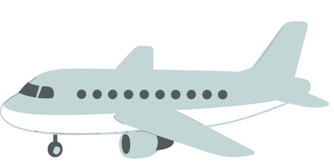 Airplane Vector Illustration Commercial Passenger Plane for Travel and Aviation