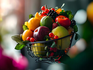 Colorful Fruit Basket Display