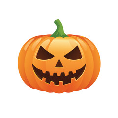 Fototapeta premium Spooky Halloween Jack O Lantern with Scary Face pumpkin