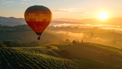 Sunrise Hot Air Balloon Ride Over Rolling Vineyards