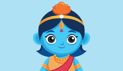 Cartoon Goddess Illustration – Indian Culture Cartoon Character, Ethnic Deity Cartoon Vector, Traditional Mythology Cartoon Design, Child Friendly Devotional Characters, Creative Goddess Drawing Clipa